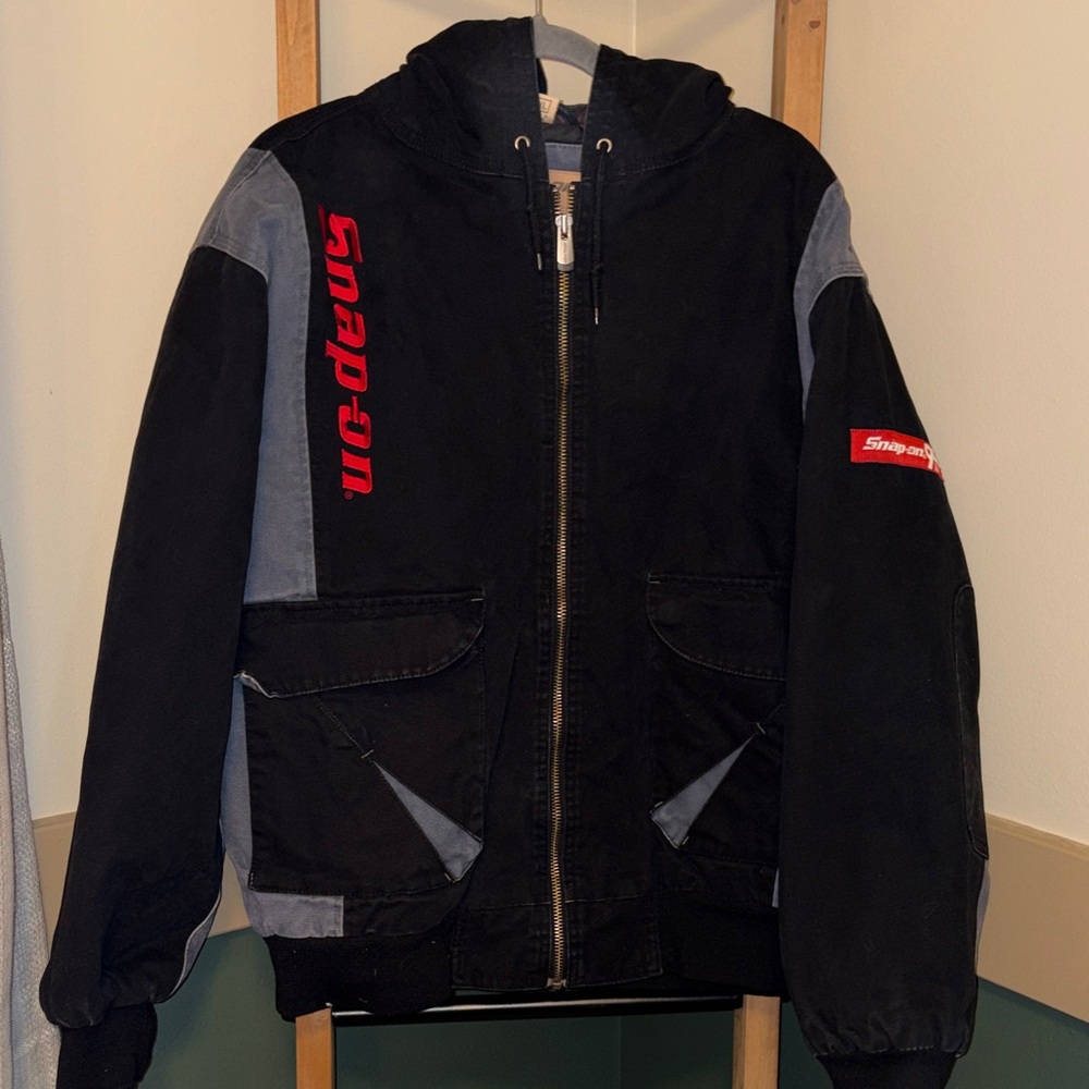 Snap-On Black Jacket with Gray Panels and Red Logo Size XL